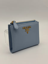 Prada Small Wallet In Pale Blue Saffiano Leather