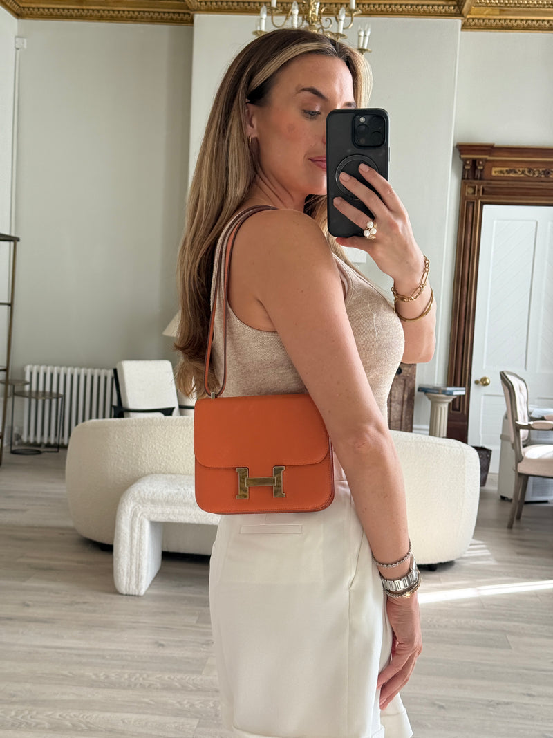 Hermès Constance 18 In Orange Epsom Leather With PHW