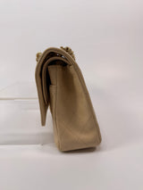 Chanel Medium Classic Double Flap Beige Caviar Leather With GHW