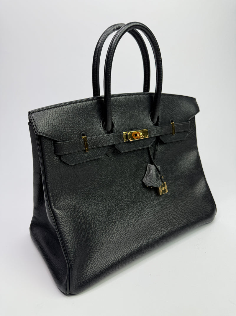 Hermès Birkin 35 Black Ardennes Leather With GHW