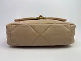 Chanel 19 Small Flap Bag In Beige Lambskin Leather