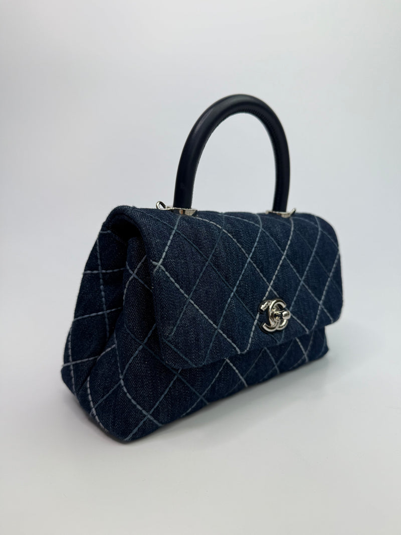 Chanel Small Coco In Denim Canvas With SHW