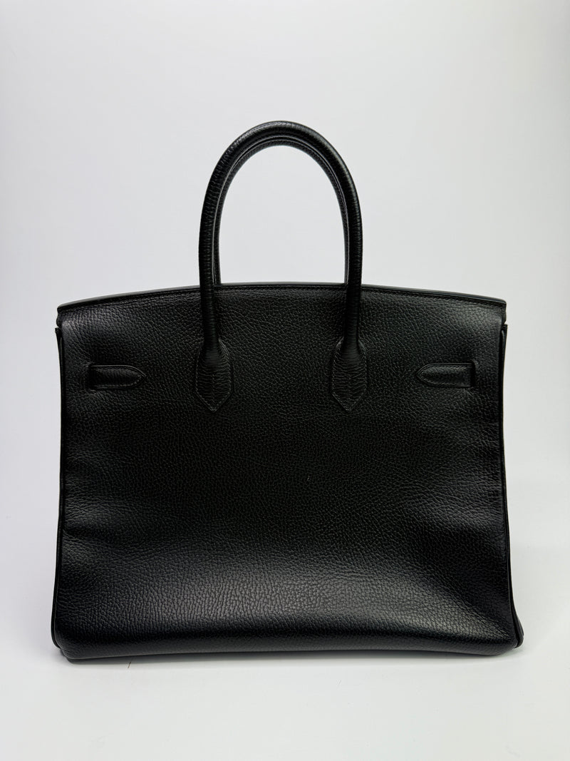 Hermès Birkin 35 Black Ardennes Leather With GHW