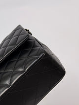 Chanel Medium Classic Double Flap Black Lambskin Leather With SHW