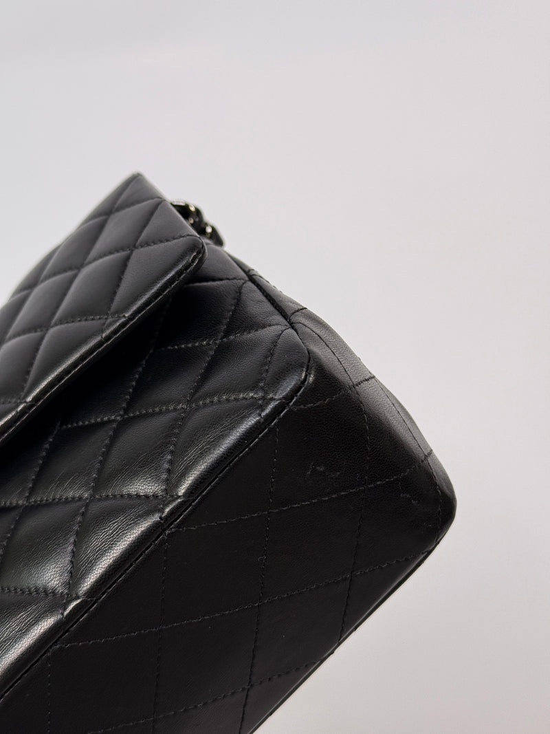 Chanel Medium Classic Double Flap Black Lambskin Leather With SHW