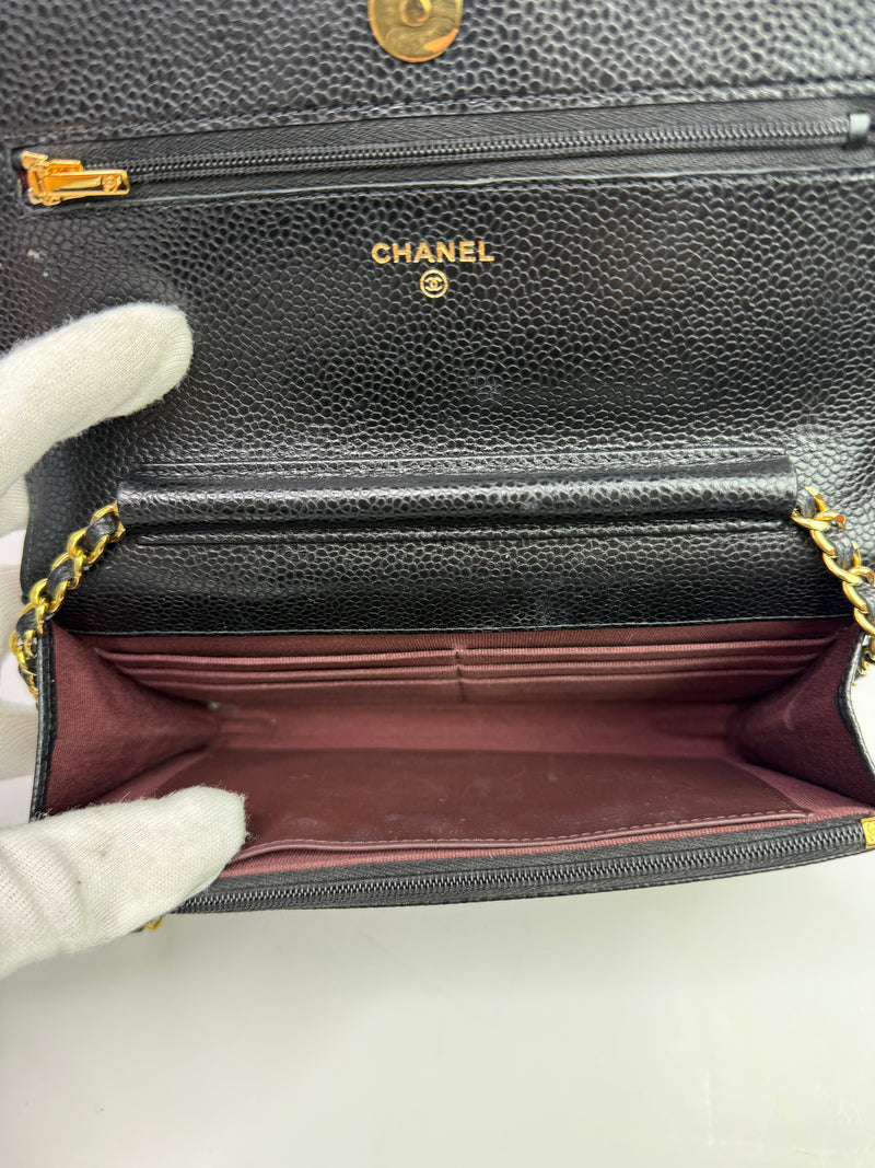 Chanel Wallet On Chain Black Caviar Leather With GHW