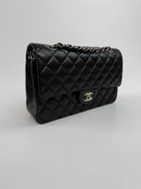 Chanel Medium Classic Double Flap Black Lambskin Leather With SHW