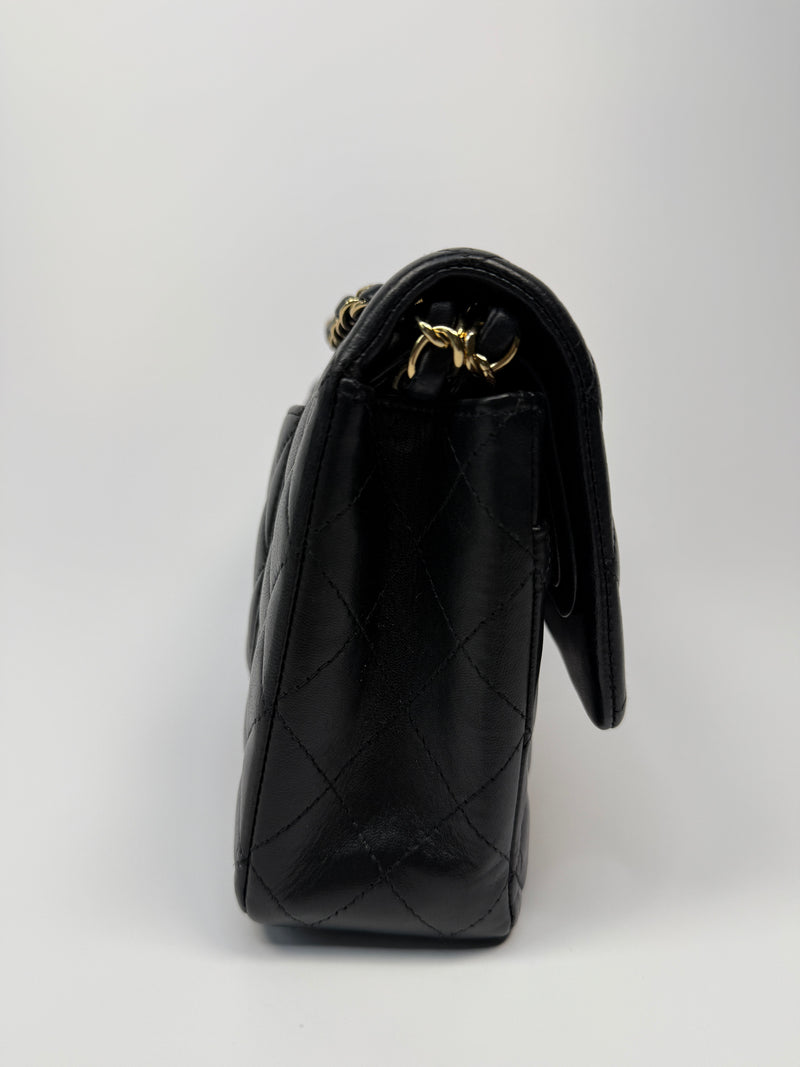 Chanel Medium Classic Double Flap Black Lambskin With GHW