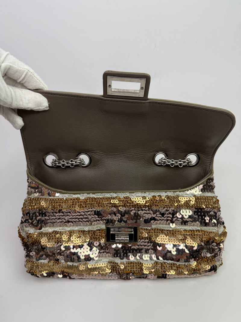Chanel Sequin Striped Medium Reissue Flap