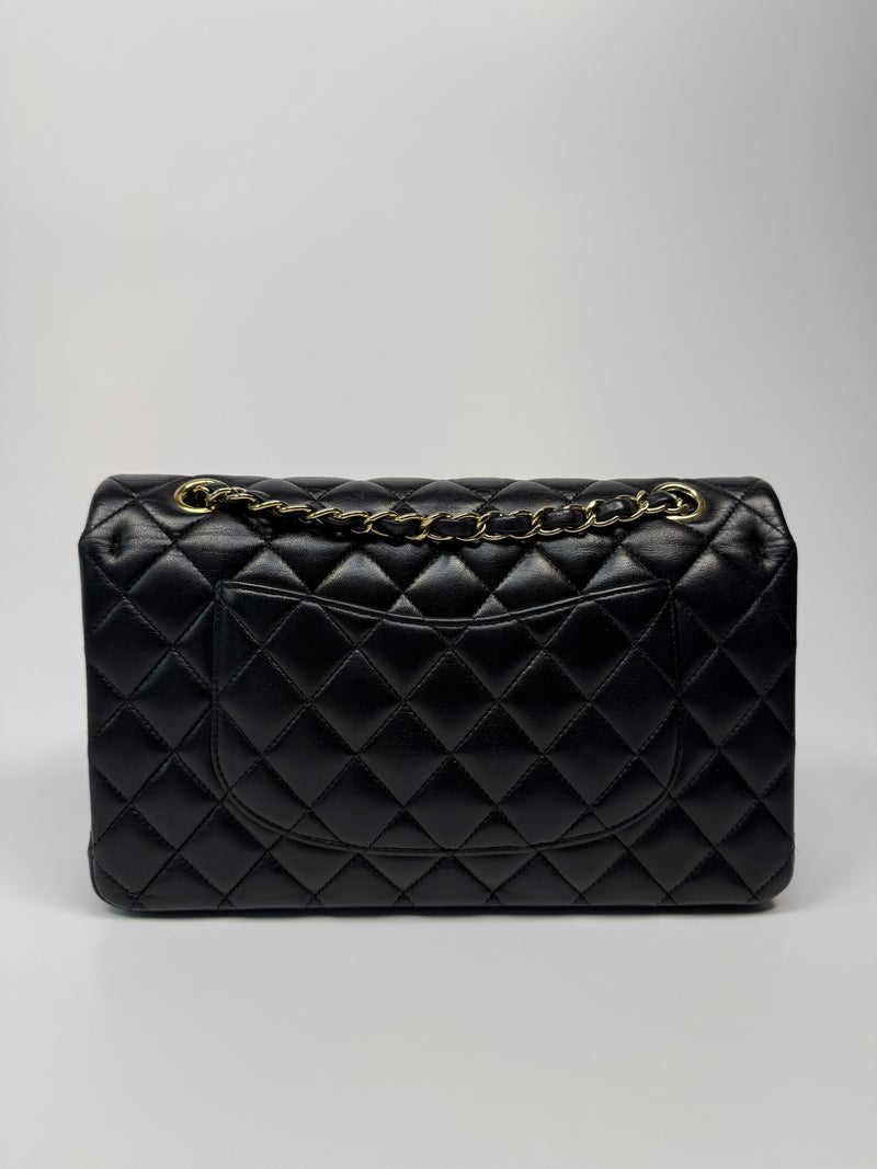 Chanel Medium Classic Double Flap Black Lambskin With GHW