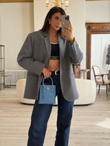 Prada Mini Tote In Powder Blue Saffiano Leather