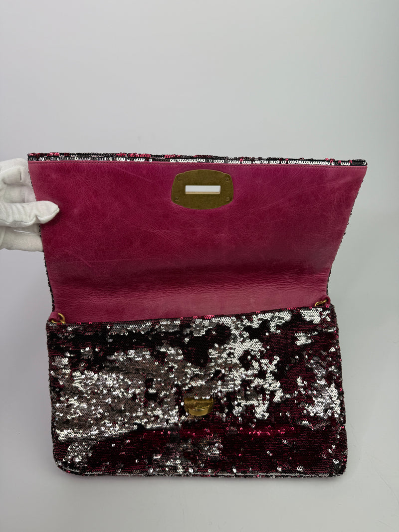 Miu Miu Pink Sequin Clutch