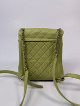 Chanel Duma Backpack In Green Calfskin Leather With PGHW