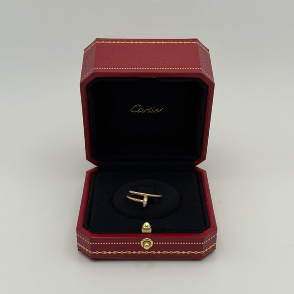 Cartier Rose Gold Juste un Clou Ring With Diamonds  (Size 51)