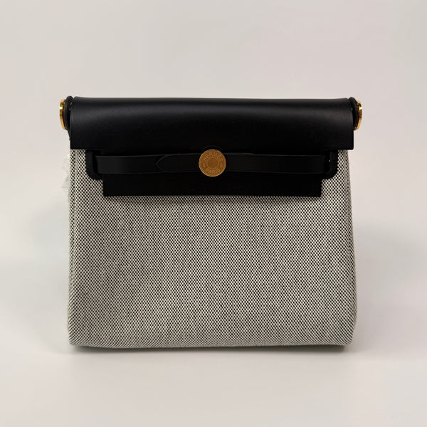 Hermès Herbag Zip 20 Ecru Beige Viking Canvas and Nior Vache GHW
