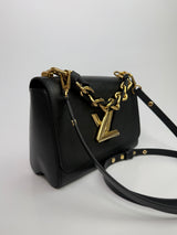Louis Vuitton Black Epi Leather Twist MM Shoulder Bag