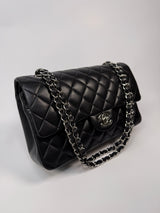 Chanel Medium Classic Double Flap Black Lambskin Leather With SHW