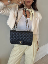 Chanel Classic Jumbo Single Flap In Black Caviar Leather With GHW