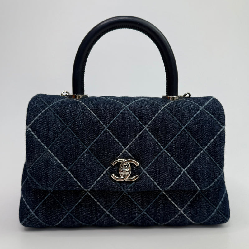 Chanel Small Coco In Denim Canvas With SHW