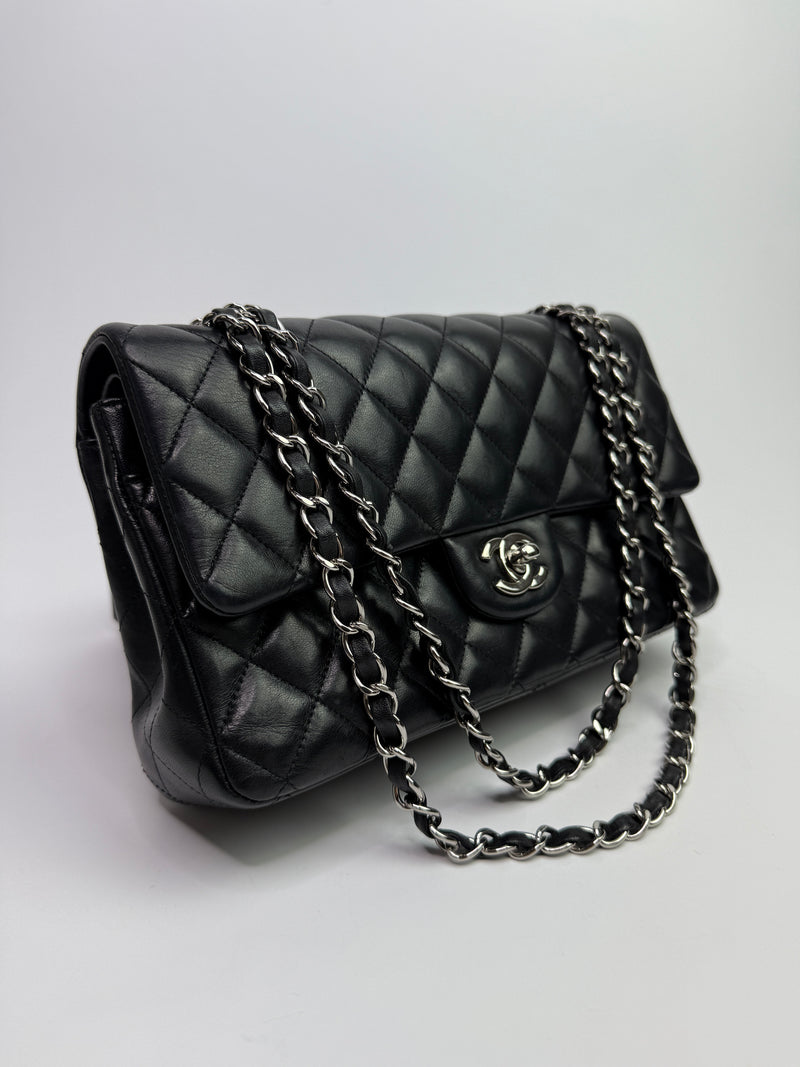 Chanel Medium Classic Double Flap Black Lambskin With SHW