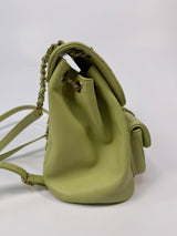 Chanel Duma Backpack In Green Calfskin Leather With PGHW