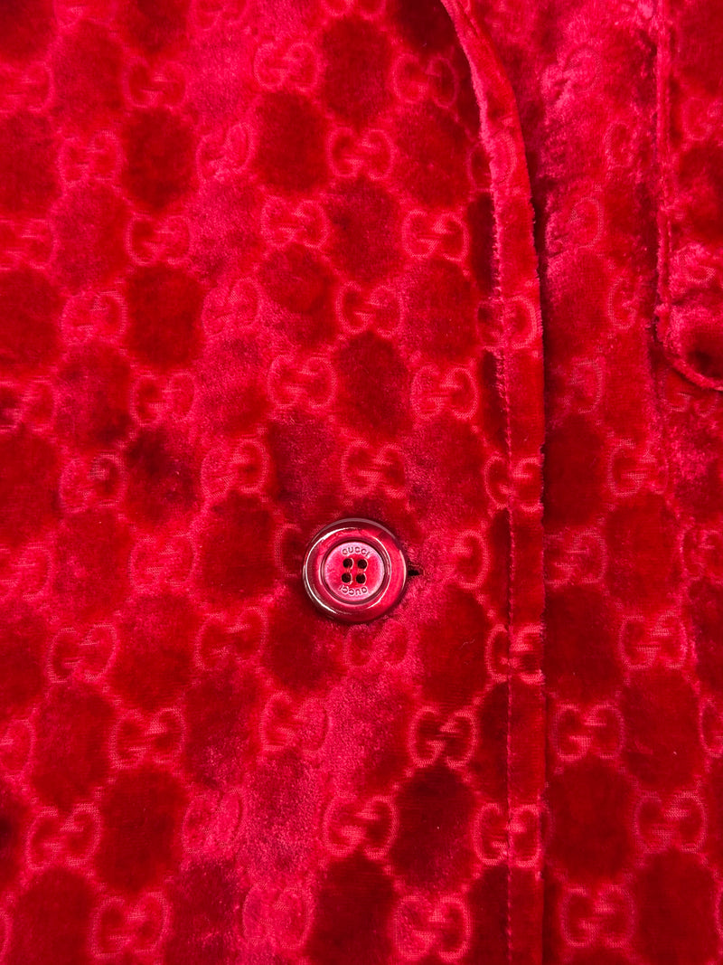 Gucci GG Devoré-velvet shirt and Trouser Set (Size 44/UK12)