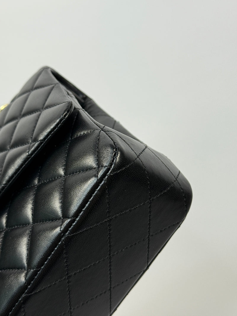 Chanel Medium Classic Double Flap Black Lambskin With GHW
