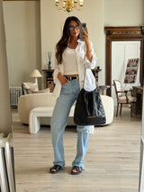 Chanel 22 Large In Black Calfskin Leather With GHW