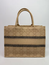 Christian Dior Medium Raffia Cannage Book Tote