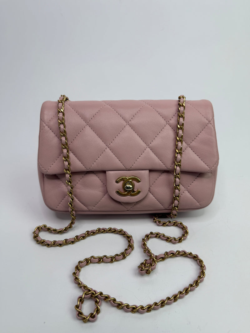 Chanel Mini Heart Charms Flap Antique Gold Hardware
