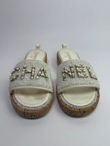 Chanel CC Tweed Mules (Size 40.5/UK7.5)