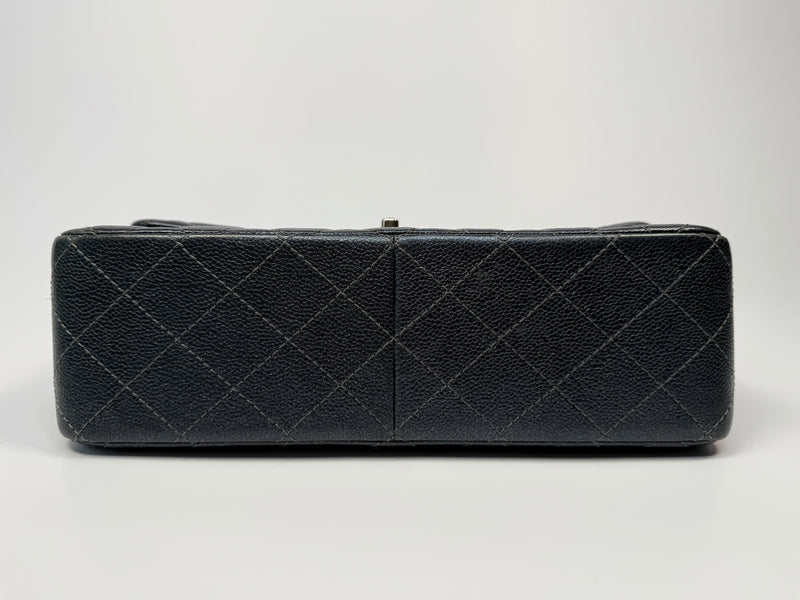 Chanel Jumbo Gunmetal Metallic Calfskin Leather With RHW