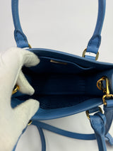 Prada Mini Tote In Powder Blue Saffiano Leather
