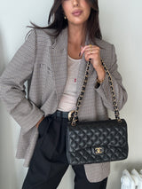 Chanel Black Lambskin Leather Jumbo Classic Double Flap GHW