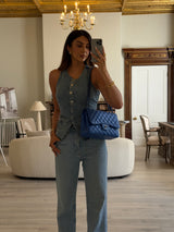 Chanel Jumbo Classic Double Flap In Blue Caviar Leather With RHW