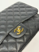 Chanel Classic Jumbo Single Flap In Black Caviar Leather With GHW