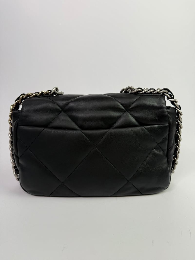 Chanel 19 Small In Black Lambskin Leather