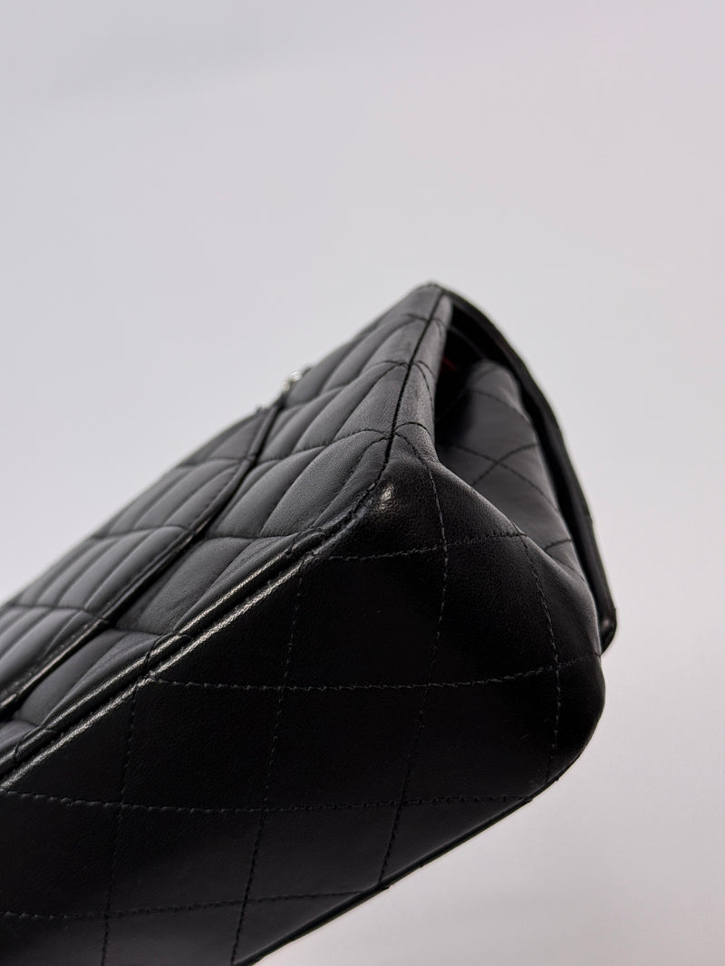 Chanel Medium Classic Double Flap Black Lambskin Leather With SHW