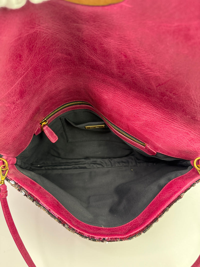 Miu Miu Pink Sequin Clutch