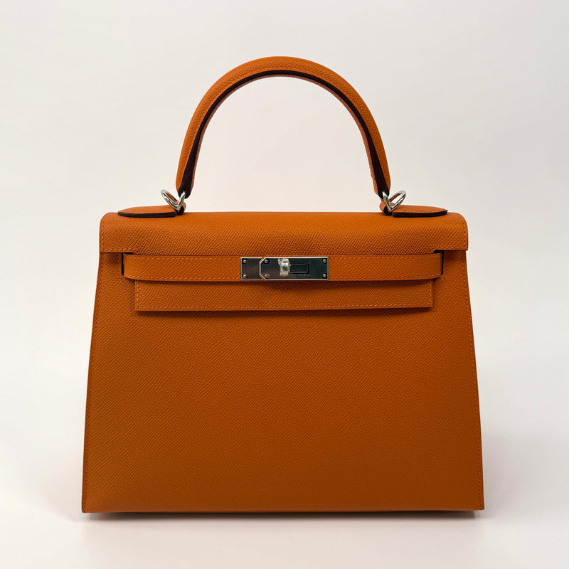Hermès Kelly 28 In Orange Epsom Leather With PHW