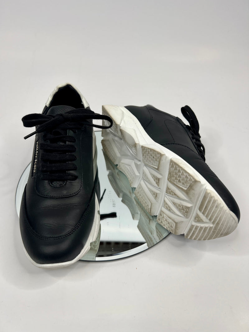 Phillip Plein Black Leather Low Top Trainers (Size 38 /UK 5)
